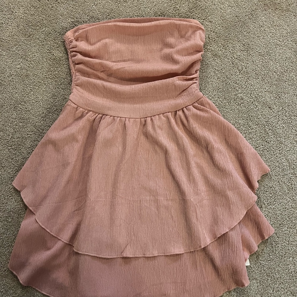 Strapless Pink Layered Dress
